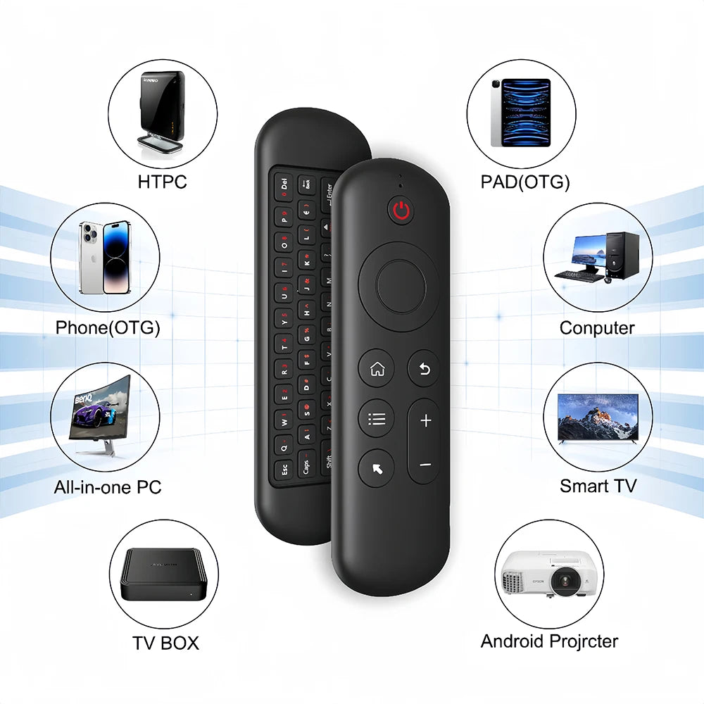 KEBIDUMEI Air Mouse Remote Control 2.4G Wireless Mouse Bluetooth Keyboard and Mouse Rechargeable Mini Keyboard for TV BOX Laptop